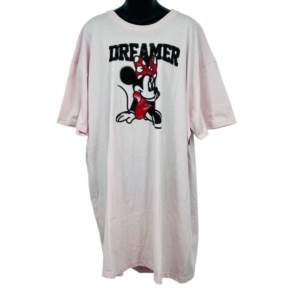 Disney Minnie Mouse Dreamer Pink OSFM Tee Shirt Nightgown Sleep Shirt New - Picture 1 of 6
